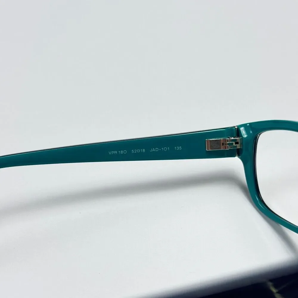 Prada Eyeglass Frames Women 52-18 VPR 18O Black Green Acetate RX Case
